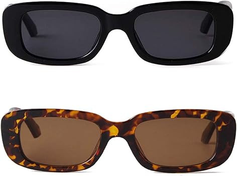 BUTABY Rectangle Sunglasses for Women Retro Driving Glasses 90’s Vintage Fashion Narrow Square ... | Amazon (US)