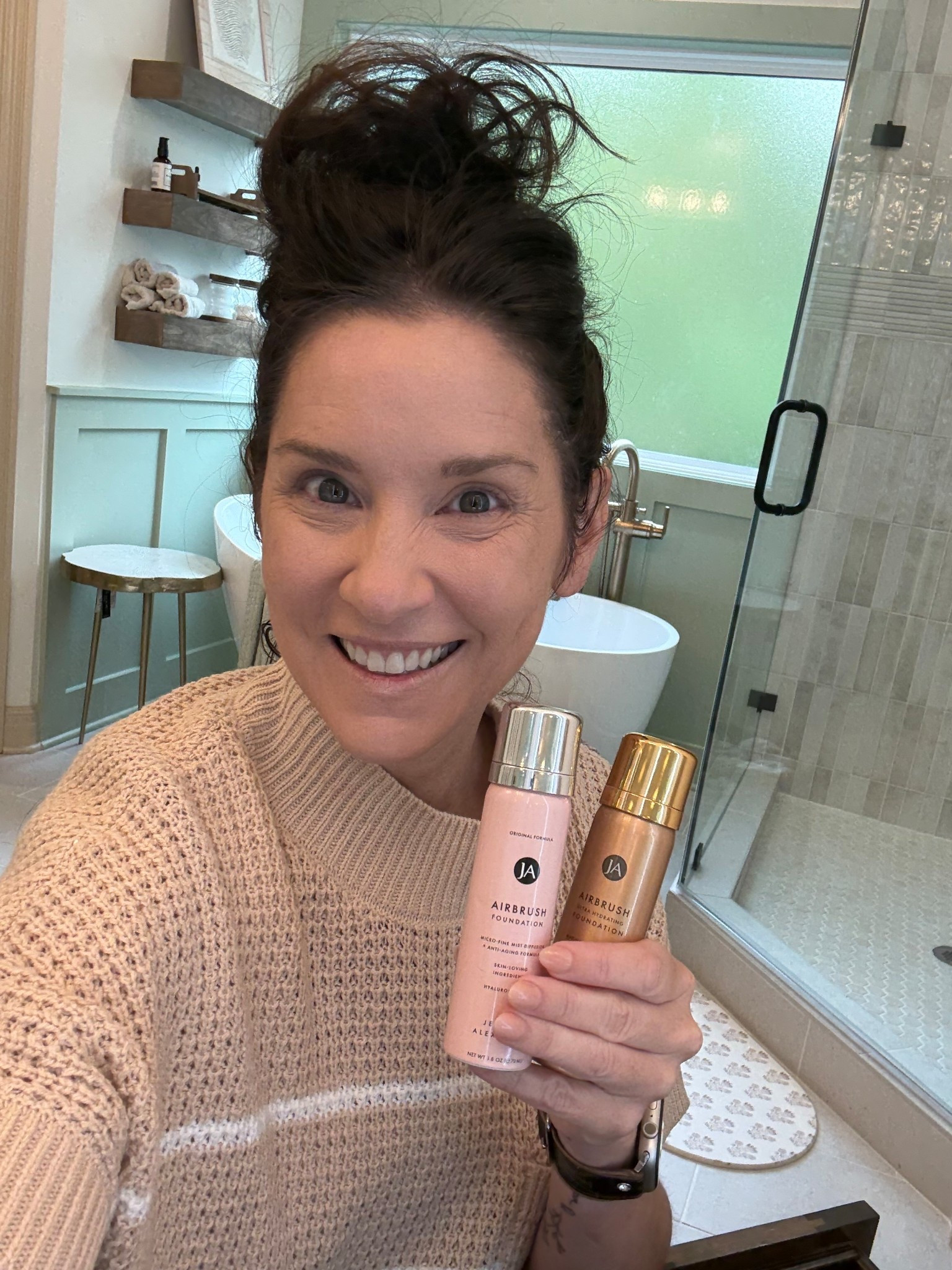 Love this air brush foundation ultra hydrating is what I use during the winter harsher months and original formula throughout the summer. 
Skin loving ingredients and anti aging ingredients like hyaluronic acid, niacinamide, and vitamin C 
Airbrush foundation is a buildable foundation that allows you the perfect coverage that you desire  

Super affordable too!! I am using light


@Jerome Alexander 

#LTKFindsUnder50 #LTKBeauty #LTKOver40