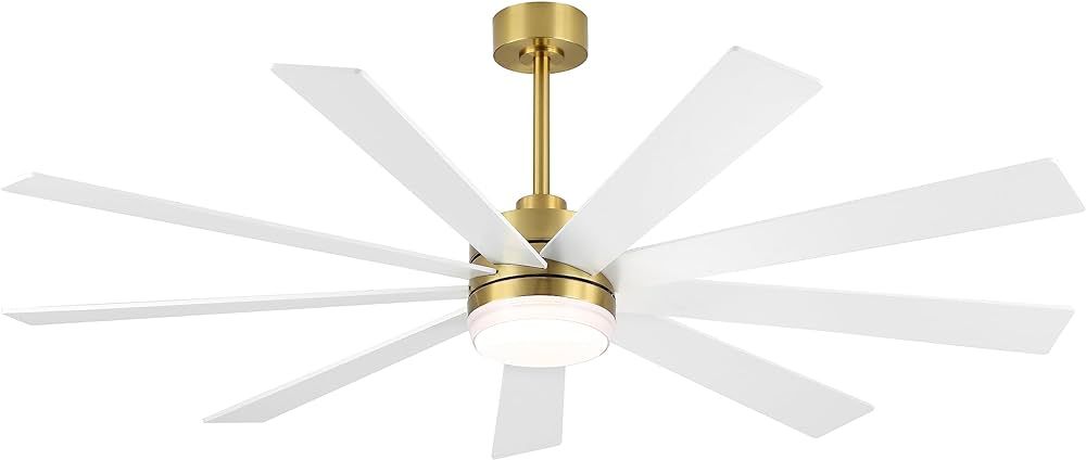 65" DC Motor Ceiling Fan with Light, 6-Speed Remote Control, Reversible Motor, Modern 9 Blades Ce... | Amazon (US)