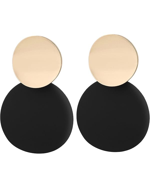 Round Dangle Earrings for Women - Colorful Earrings - Choice of Color | Amazon (US)