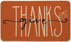 Artoid Mode Give Thanks Pumpkin Thanksgiving Welcome Decorative Doormat, Seasonal Fall Low-Profil... | Amazon (US)