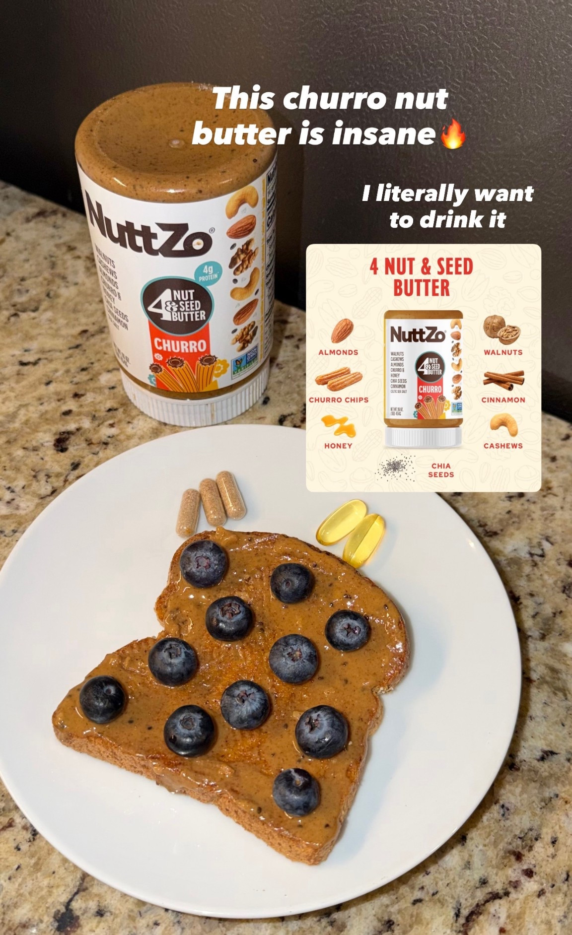 Churro nut butter. Peanut butter. Healthy food. Nuts and seeds. Breakfast. Toast.

#LTKfoodie