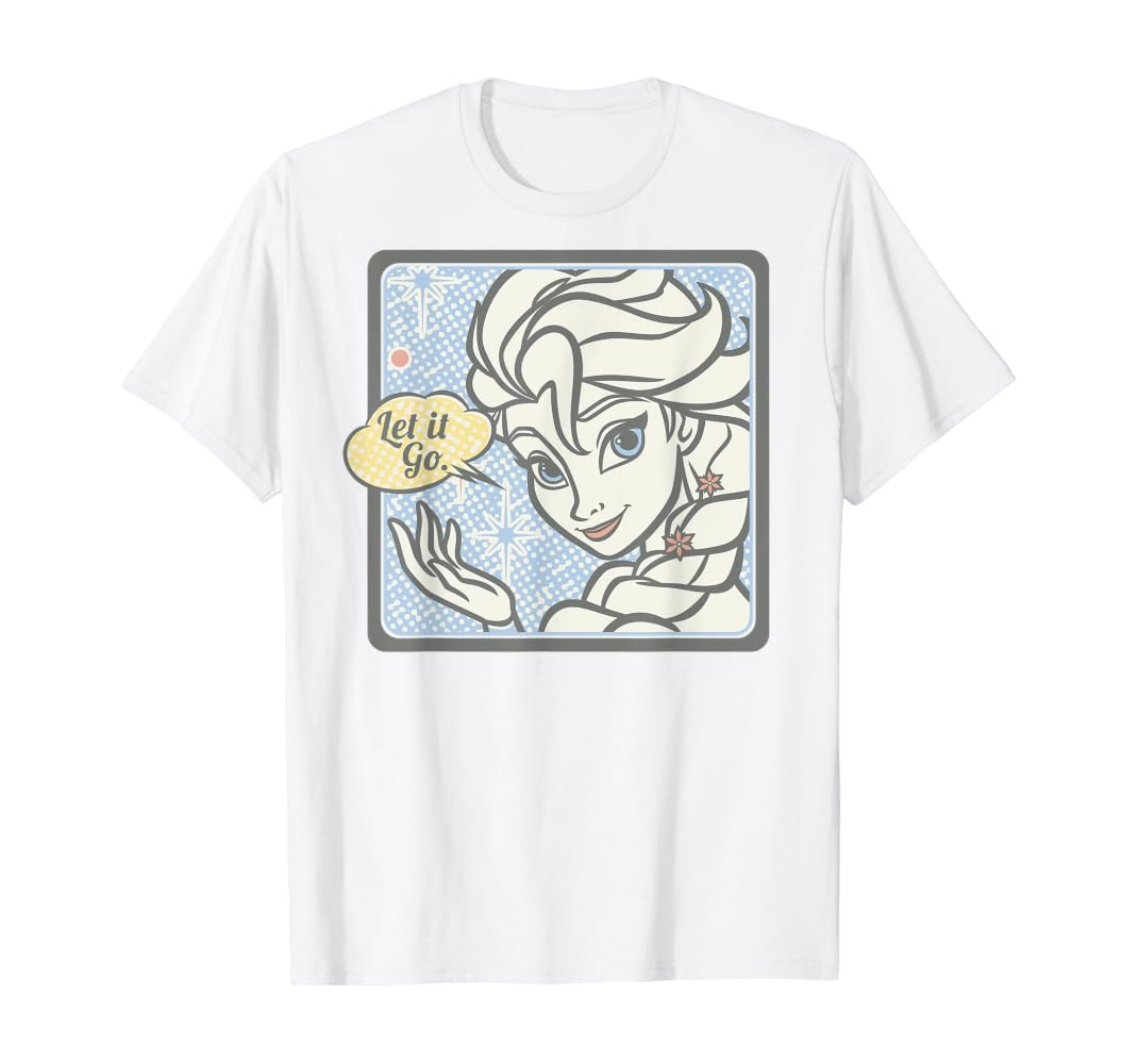 Disney Frozen Elsa Let It Go Tonal Stamp Graphic T-Shirt T-Shirt | Amazon (US)