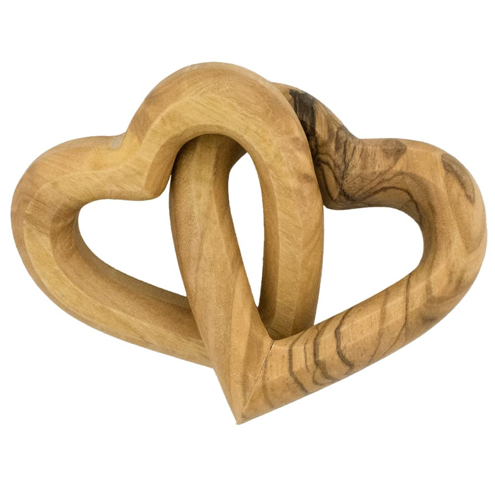 VILLAGE GIFT IMPORTERS Interconnected Wooden Hearts | Carved Olive Wood | Simple Décor and Fidge... | Amazon (US)