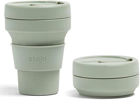 Stojo Collapsible Travel Cup - Sage Green, 12oz / 355ml - Leak-Proof Reusable To-Go Pocket Size S... | Amazon (US)