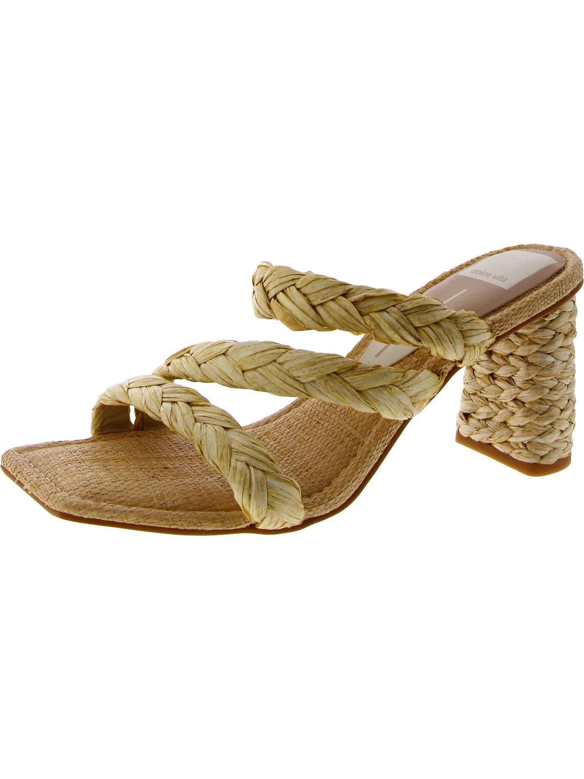 Womens Rafia Square Toe Block Heel | Shop Simon