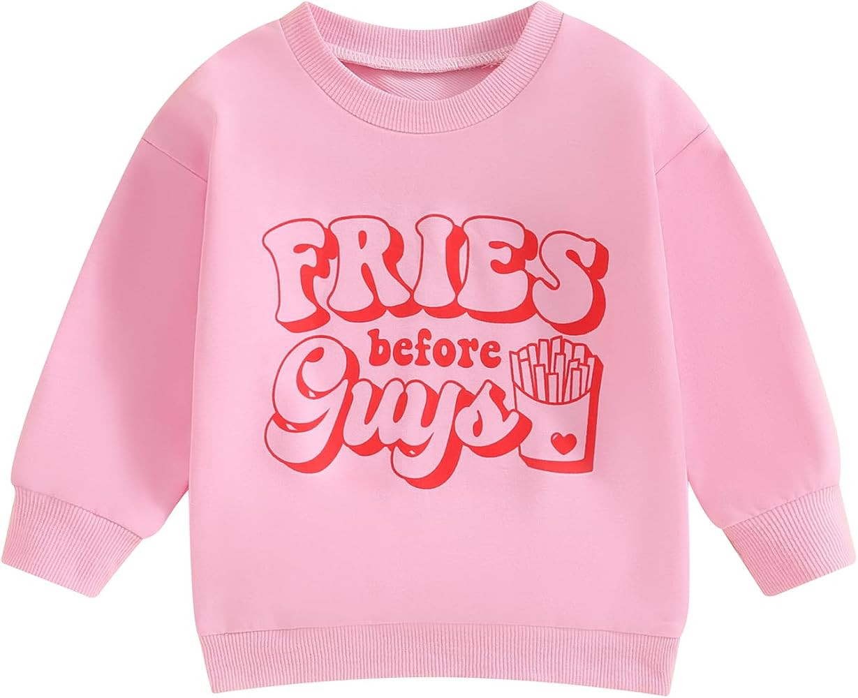 FIOMVA Toddler Baby Girl Boy Valentines Day Outfits 0 3 6 9 12 18 24Months 2t 3t 4t 5t Sweatshirt... | Amazon (US)