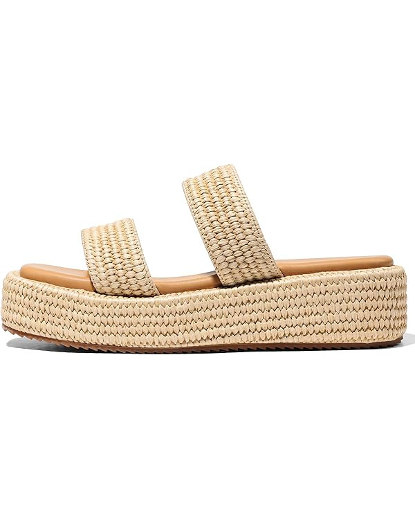 Erocalli Platform Sandals Women Cute Wedge Espadrilles Slip on Summer Beach Raffia Vacation Sanda... | Amazon (US)
