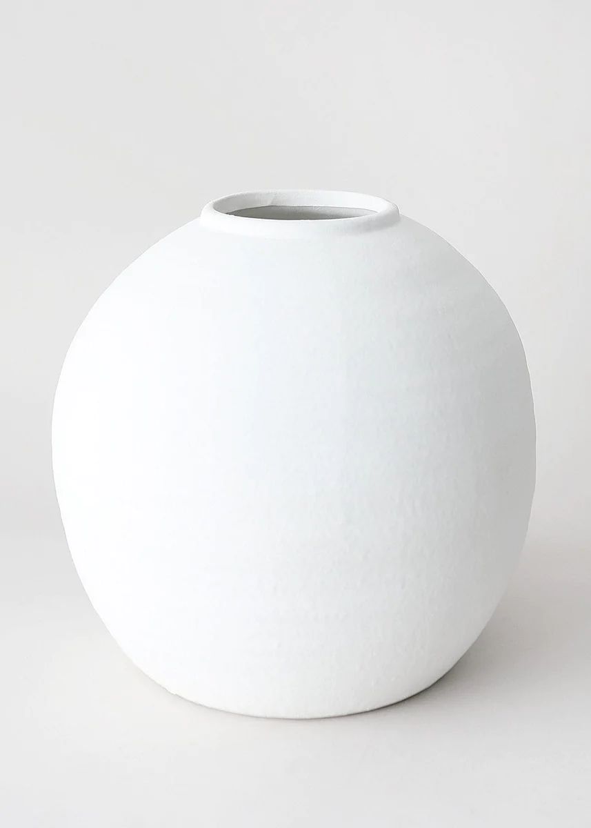 White Concrete Konos Vase - 10.75" | Afloral (US)
