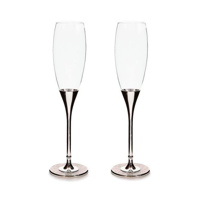 Celebrate Rosy Toasting Flutes, Set of 2 | MacKenzie-Childs
