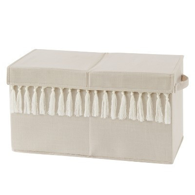Sweet Jojo Designs Boy or Girl Gender Neutral Unisex Fabric Storage Toy Bin Bohemian Fringe Taupe and Ivory | Target