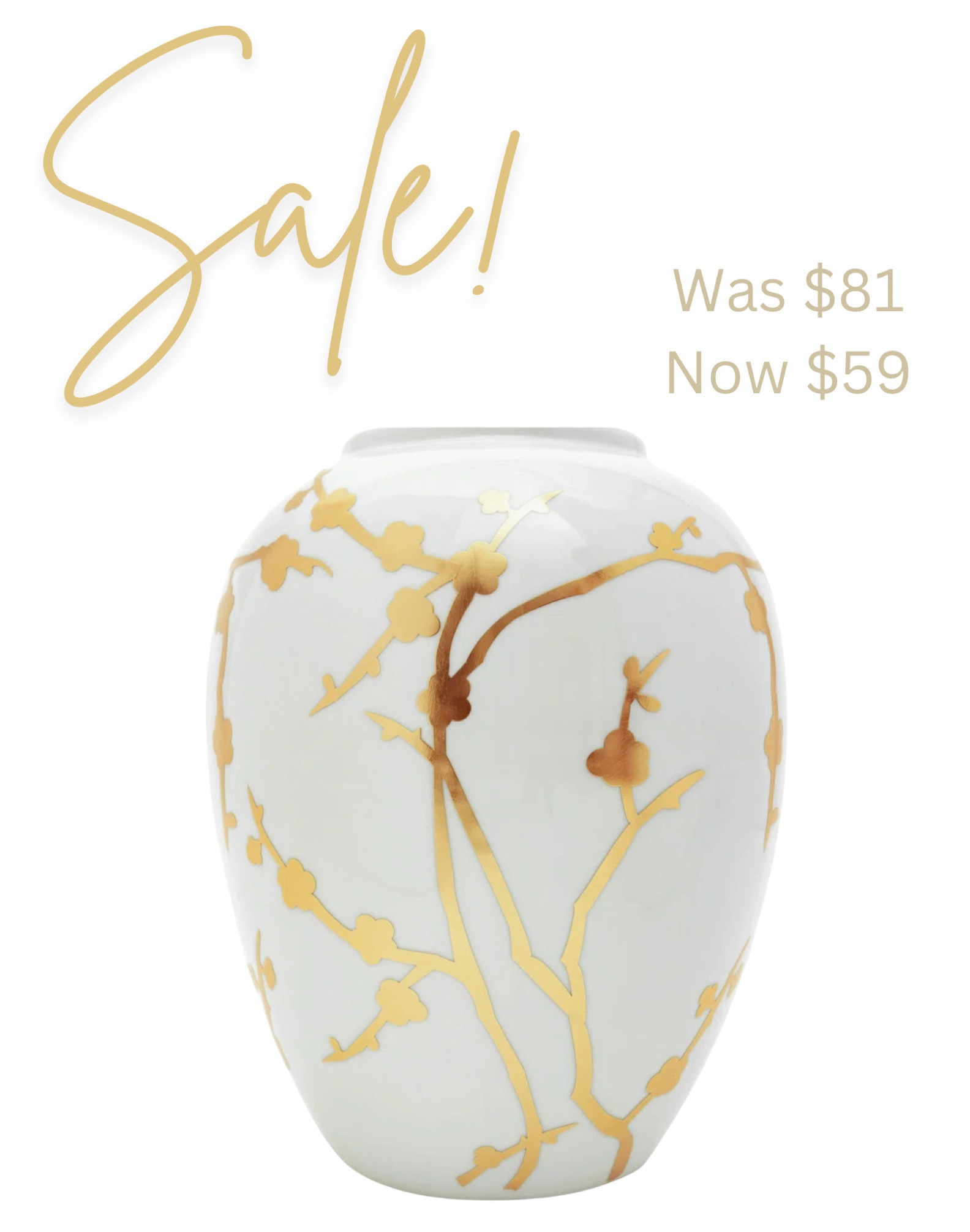 Beautiful porcelain vase in white and gold on sale 

#LTKhome