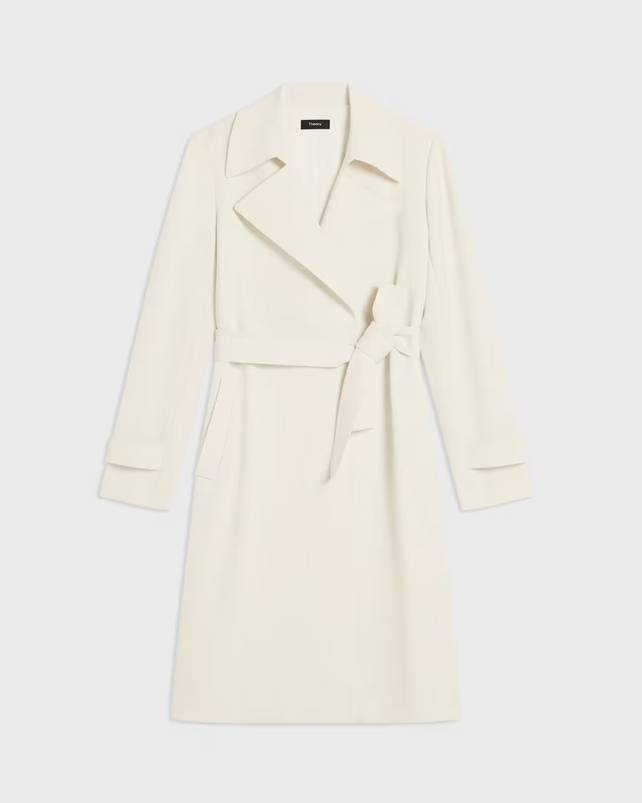 Oaklane Trench Coat in Admiral Crepe | Theory