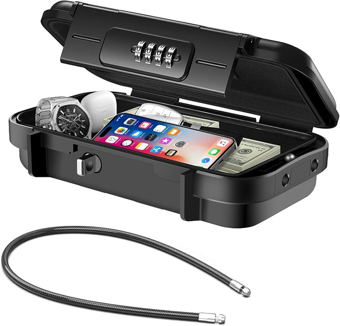 Portable Safe Box with Code, [Waterproof Anti-Theft ]Travel Safe, Combination Security Case Lock ... | Amazon (US)