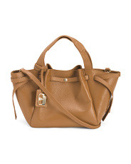 Made In Italy Leather Double Compartment Satchel With Top Strings | Handbags | Marshalls | Marshalls