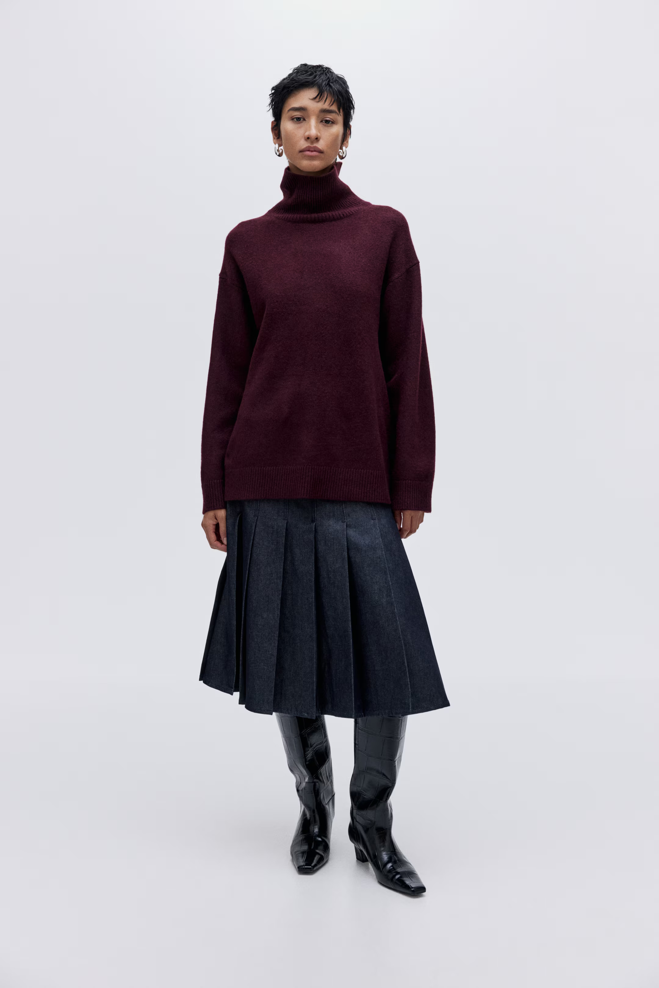 Loose-fit polo-neck jumper | H&M (UK, MY, IN, SG, PH, TW, HK)