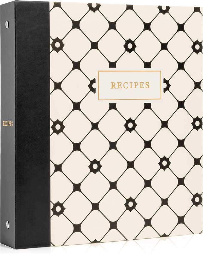 Jot & Mark Recipe Binder 3 Ring Organizer with Recipe Cards, Full Page Dividers, Plastic Page Pro... | Amazon (US)