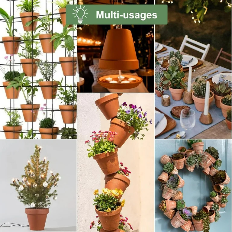 BAODELI Terracotta & Clay Pots for Plants with Saucer, 6 inch Medium Terra Cotta Plant Pots with ... | Walmart (US)