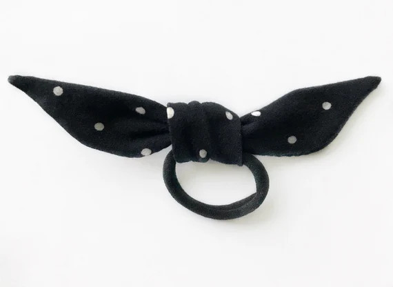 Black Polkadot Hair Tie | Etsy (US)