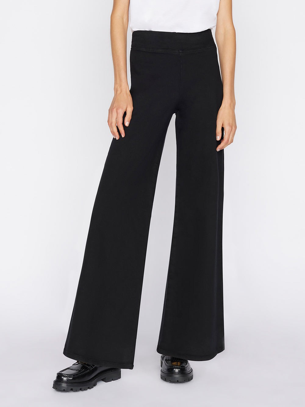 Jetset Wide Leg -- Sheen Noir | Frame Denim