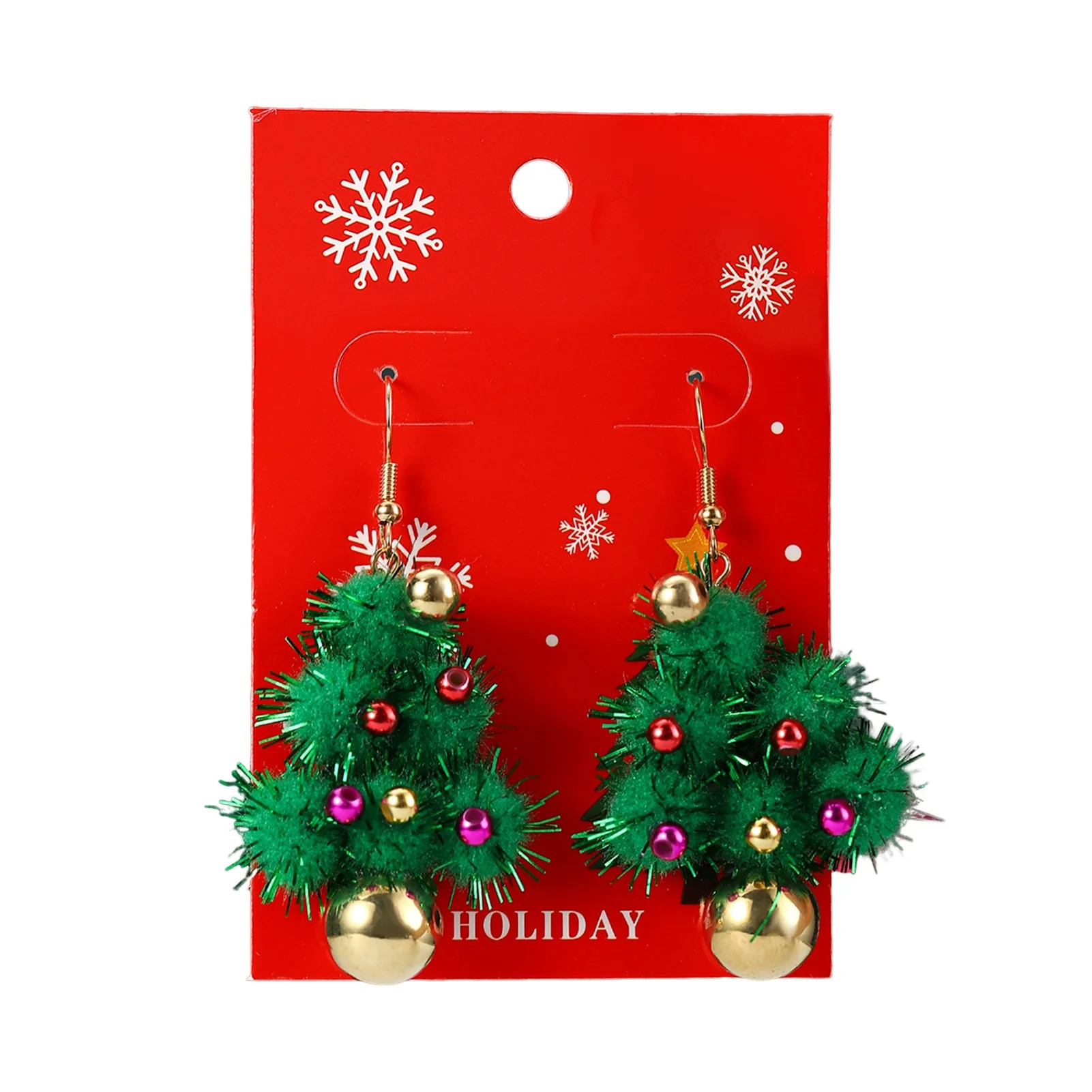 ievspot 1 Pair Women Christmas Earrings Christmas Tree Elk Santa Bell Shape Decor Hoop Earrings N... | Walmart (US)