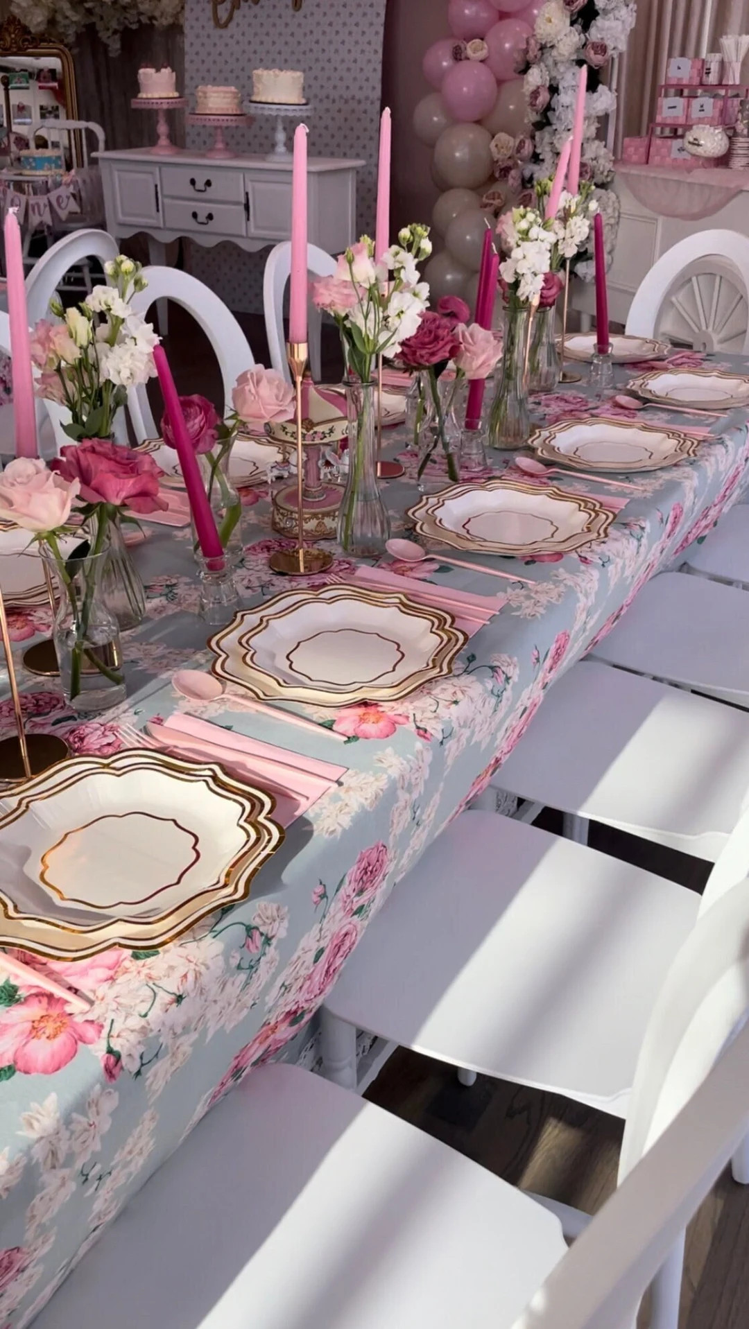 Love Shack Fancy Pink Gold Party Paper Plate Cups Napkins Cutlery Set for Adults or Kids Birthday... | Etsy (US)