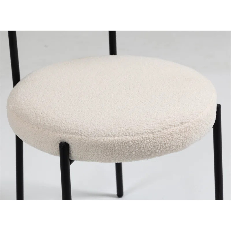 Villeda Side Chair, Dining Chairs, White Boucle Dining Chairs, Kitchen Dining Room Chairs Curved ... | Wayfair North America