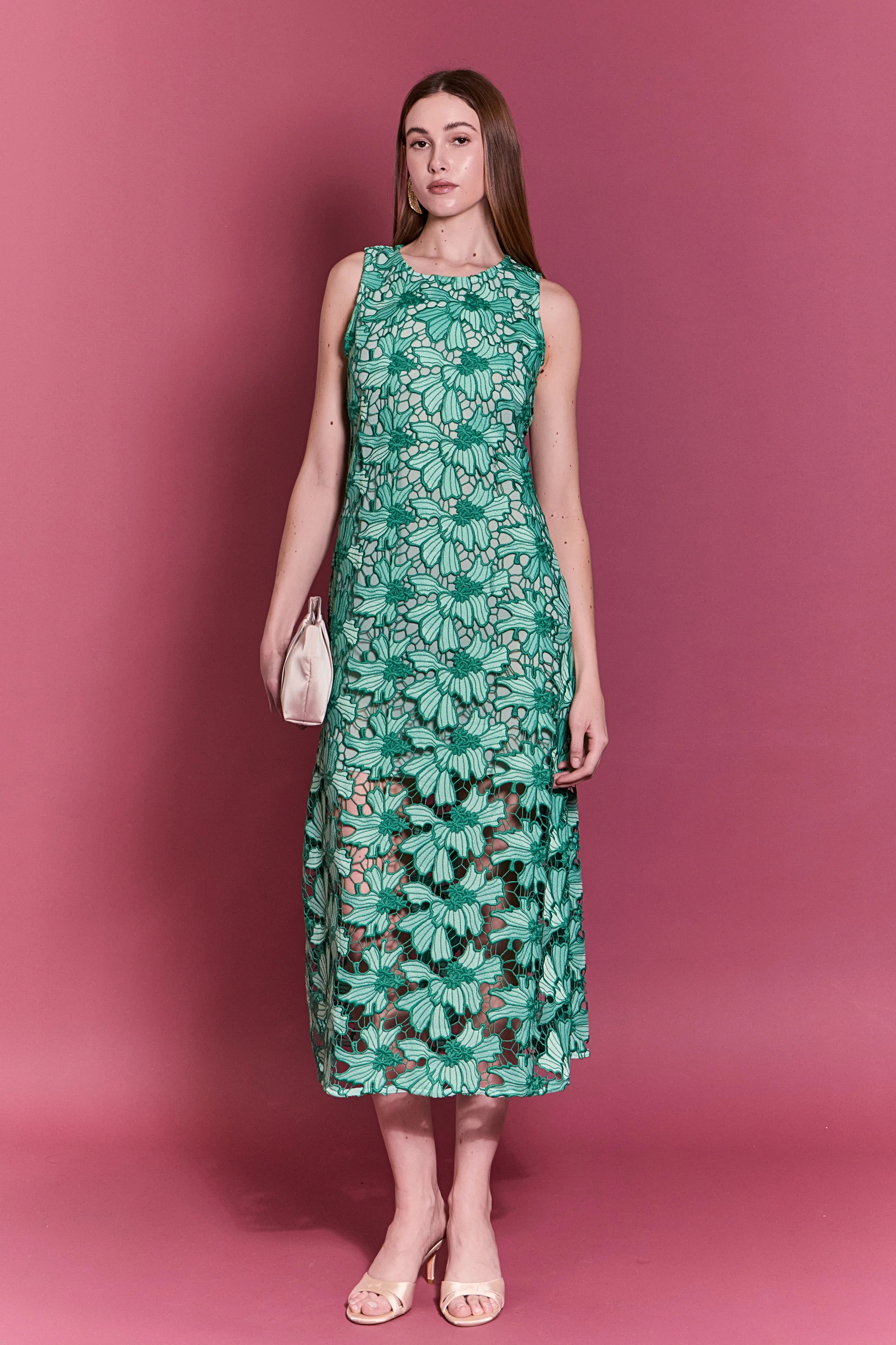 Floral Embroidered Midi Dress | English Factory