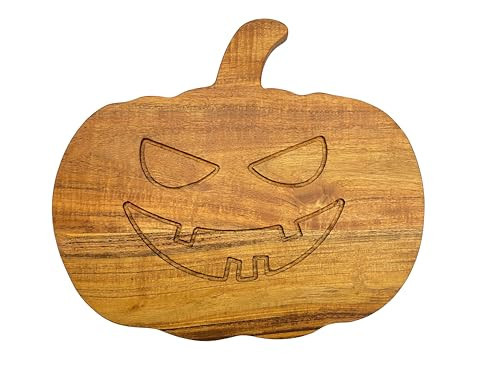 Halloween Wood Cutting Board for Kitchen, 12"L x 13"W Pumpkin Shaped Wooden Cutting Boards with Handle, Charcuterie Boards, Serving Platter for Cheese & Kitchen Decoration | Amazon (US)