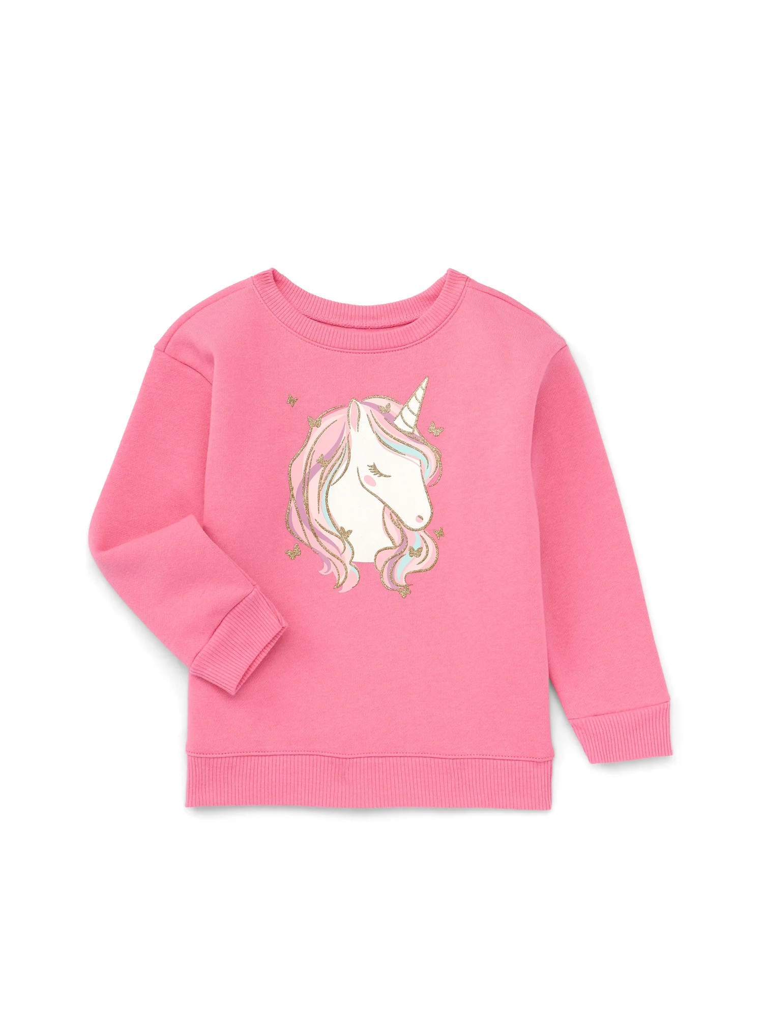 Garanimals Toddler Girl Graphic Fleece Sweatshirt with Long Sleeves, Sizes 2T-5T | Walmart (US)