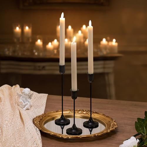 Batoslee Black Candlestick Holders Set of 3 Pcs, Taper Candle Sticks Stand | Amazon (US)