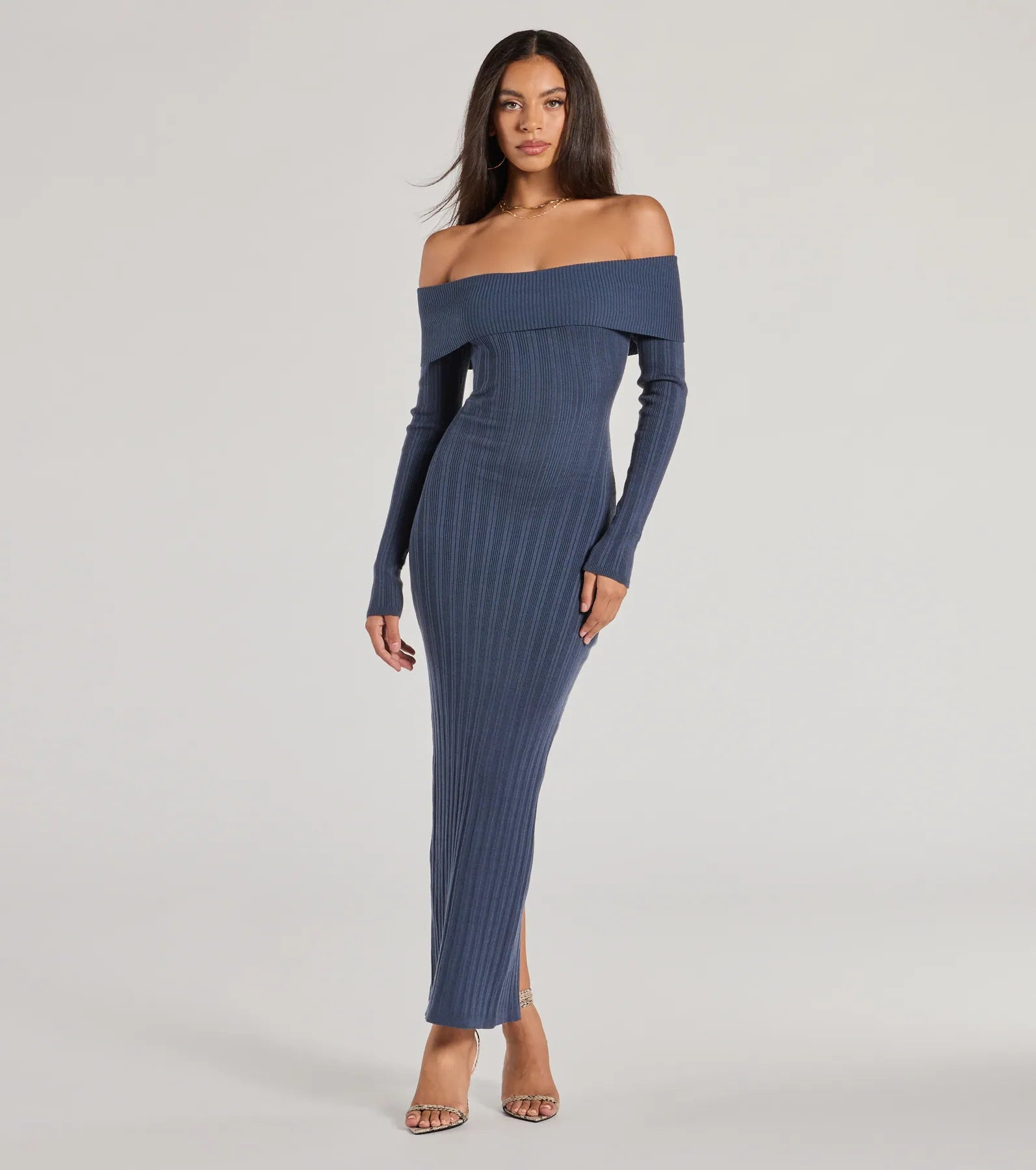 Chic Choice Knit Off-The-Shoulder Maxi Dress | Windsor Stores