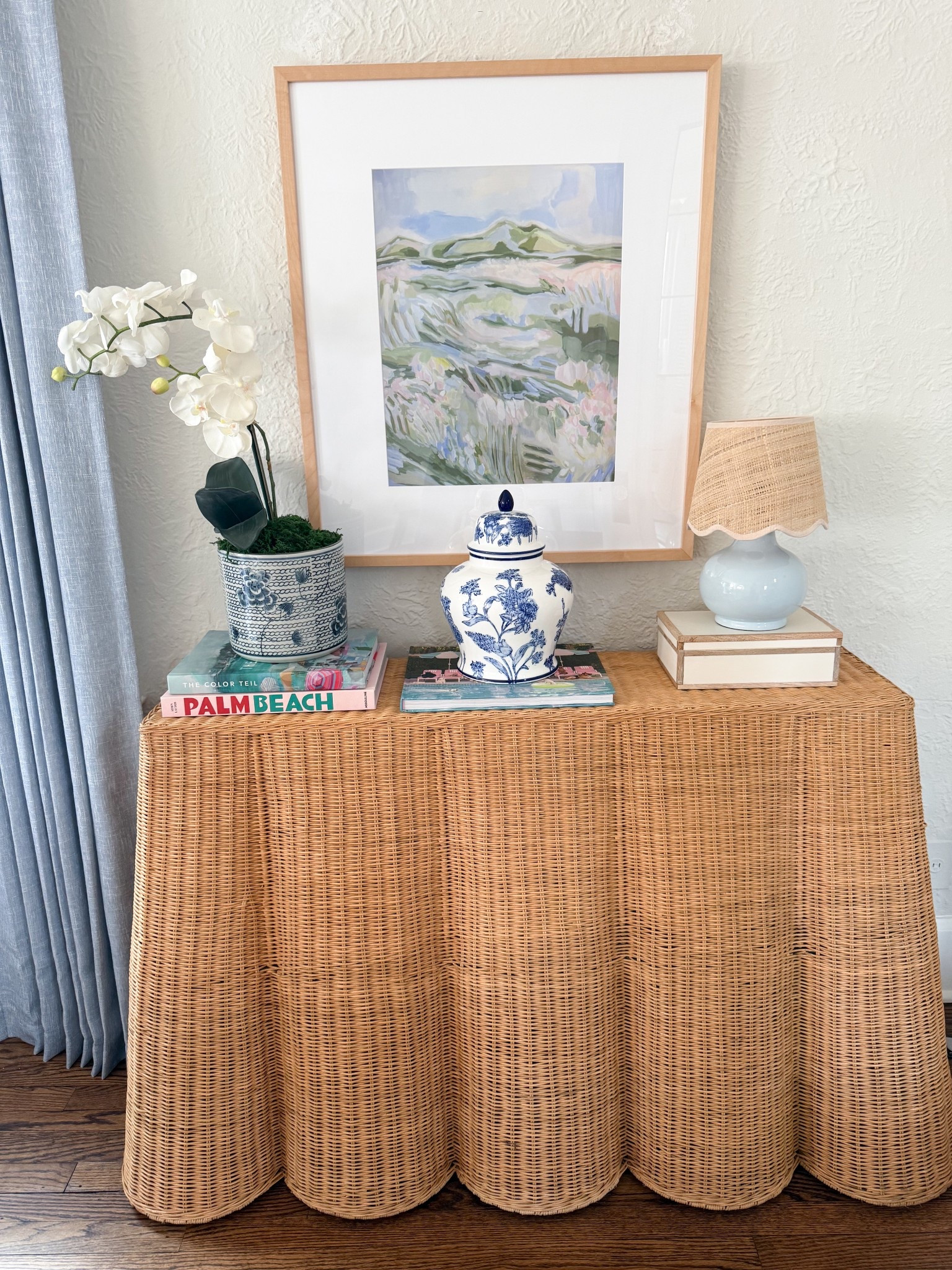 The Amazon might blue rattan lamp is perfect on my console in our entryway 

#LTKFindsUnder100 #LTKHome