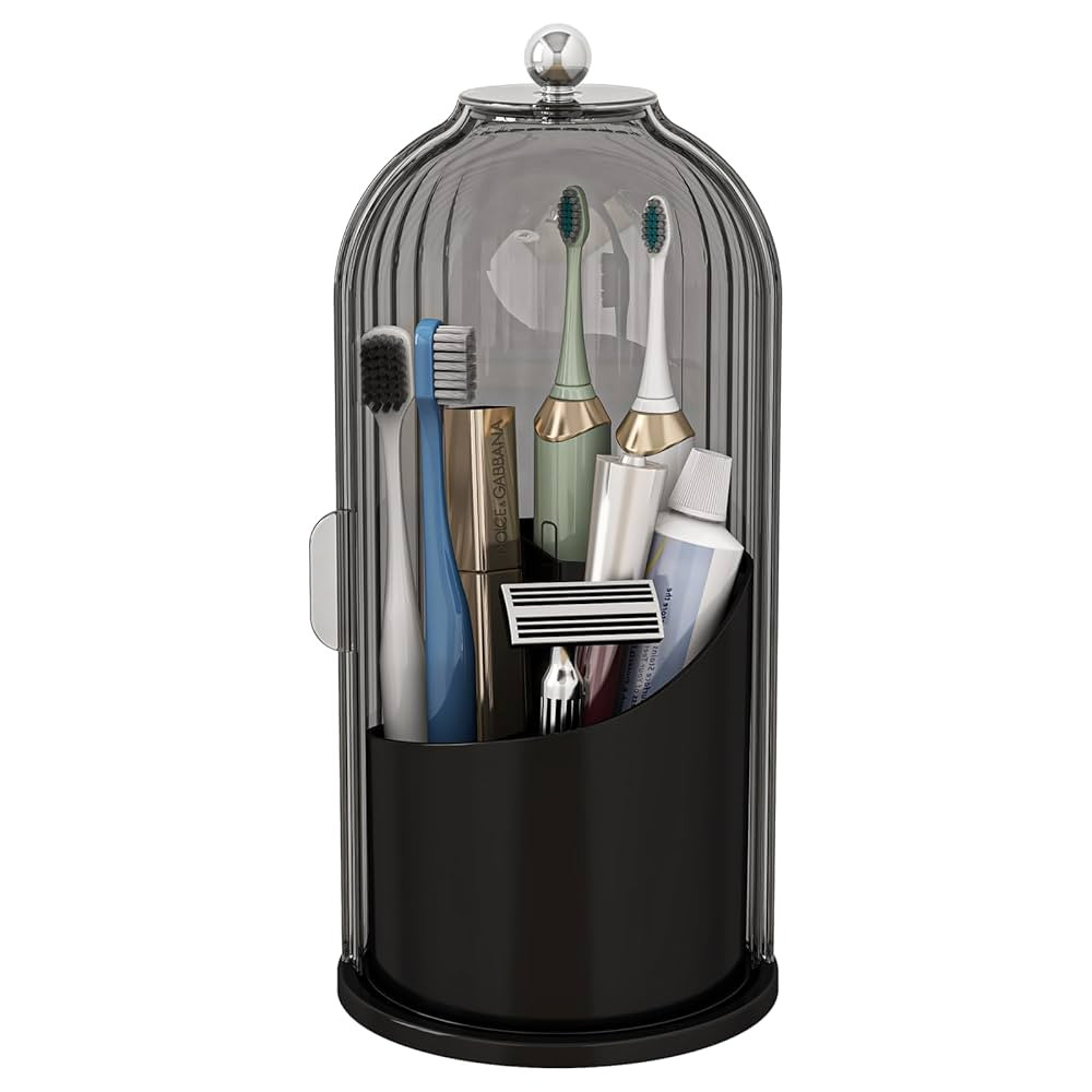 Dustproof Toothbrush Holders with Cover, Rotating Electric Toothbrush and Toothpaste Holder for B... | Amazon (US)