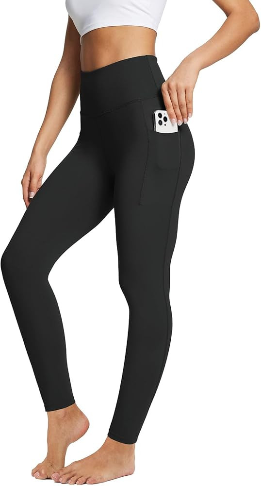 baleaf Women's Leggings with Pockets Tummy Control Workout High Waisted Athletic Running 7/8 Ultr... | Amazon (US)