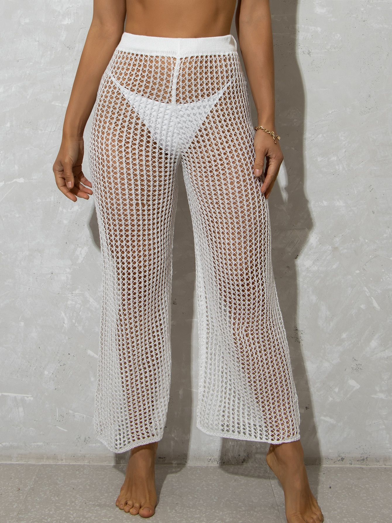 Hollow Out Crochet Cover Up Pants | SHEIN