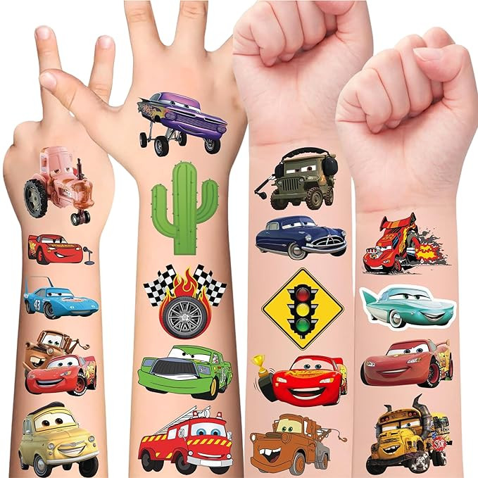 Racing Car Temporary Tattoos For Kids - Race Car Party Favors Birthday Decorations Supplies Gift ... | Amazon (US)