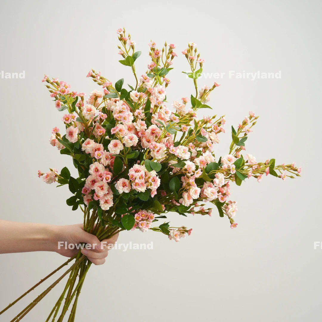 Miniature Rose Long Stem Artificial Flower DIY Floral Wedding/home Decoration Gifts Light Pink - ... | Etsy (US)