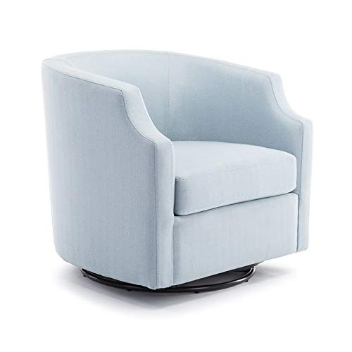 Comfort Pointe Infinity Sky Blue Polyester Fabric Swivel and Rocker Barrel Accent Chair | Amazon (US)