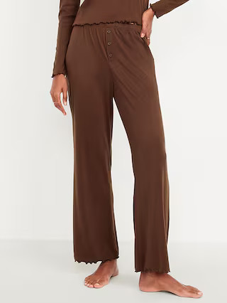 High-Waisted Cozy Rib Pajama Pants | Old Navy (US)