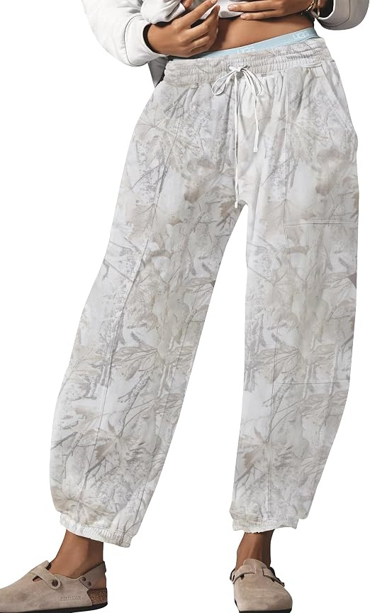 Anoumcy Leopard Pants Women Joggers Sweatpants Casual Cheetah Print Lounge Barrel Pants Trousers ... | Amazon (US)