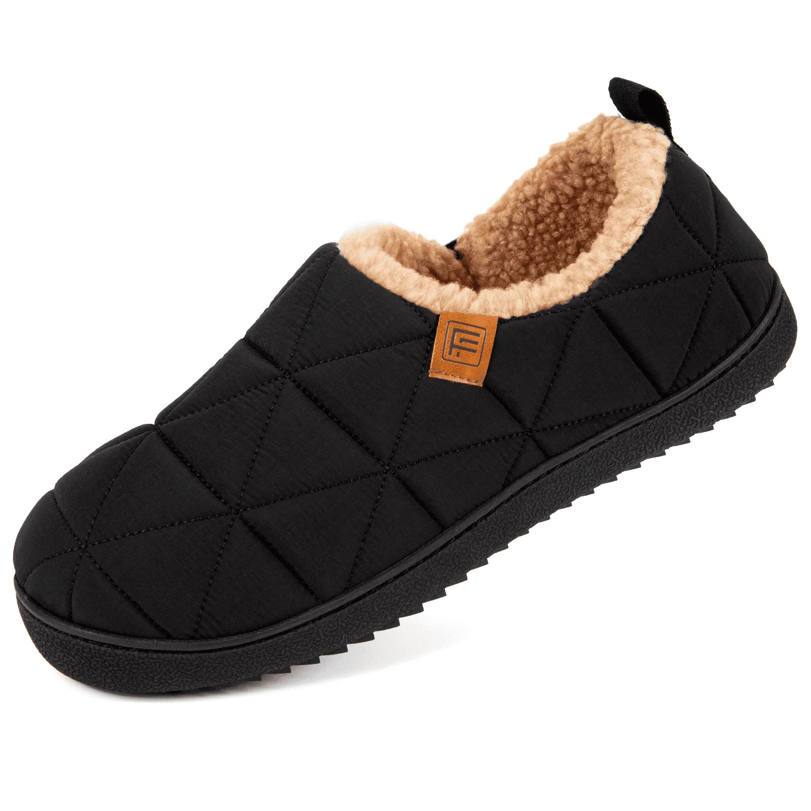 FamilyFairy Men's Quilted Nylon Slippers - Memory Foam Comfort, Non-Slip Sole for Indoor/Outdoor | Walmart (US)