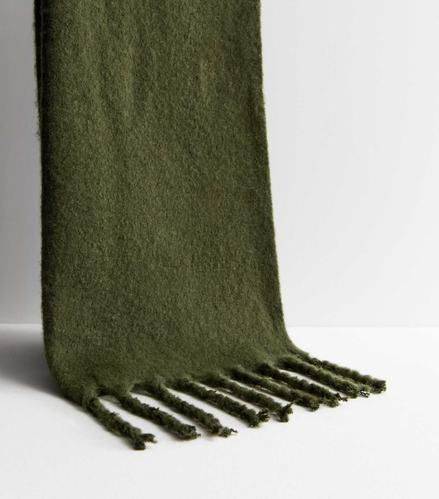 Khaki Brushed Tassel Scarf | New Look | New Look (UK)