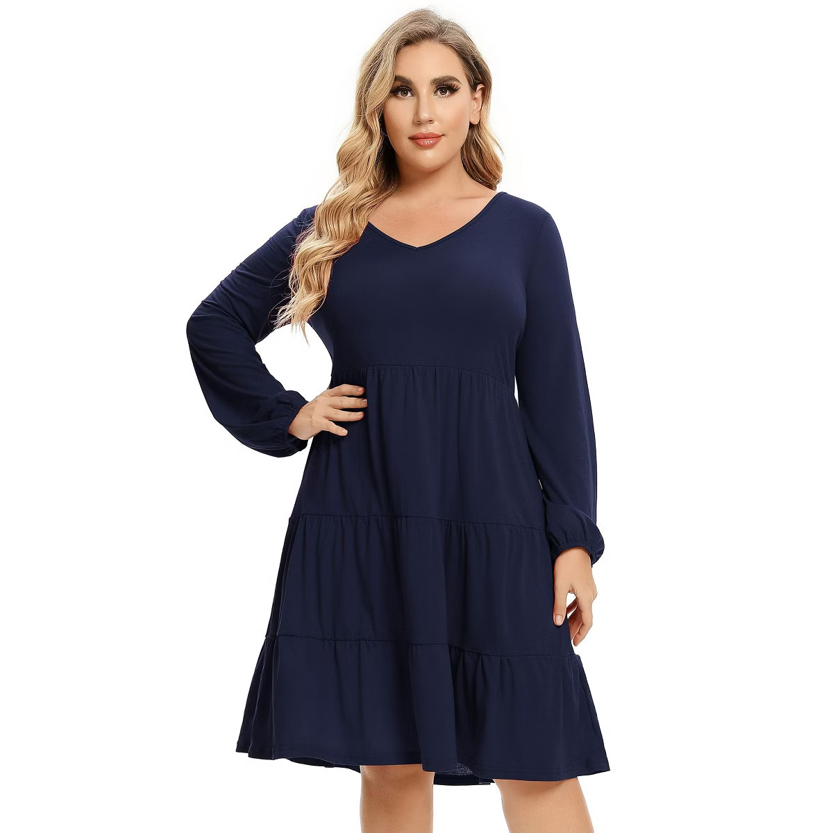 Clearlove Womens Plus Size Dresses 2025 Short Sleeve V-Neck Tshirt Dress Flowy Babydoll Dress | Target
