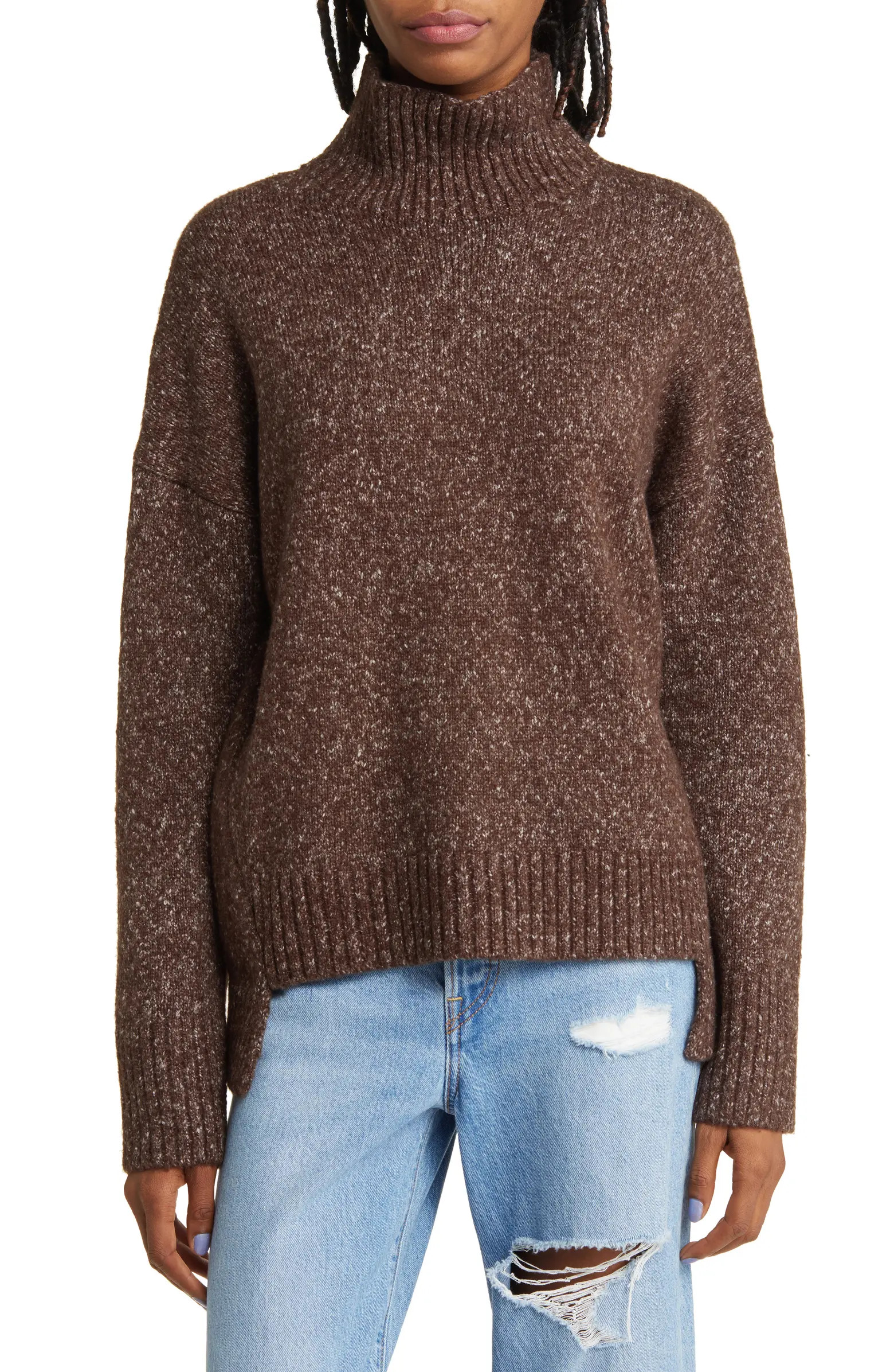 Women's Marled Mock Neck High-Low Tunic Sweater | Nordstrom