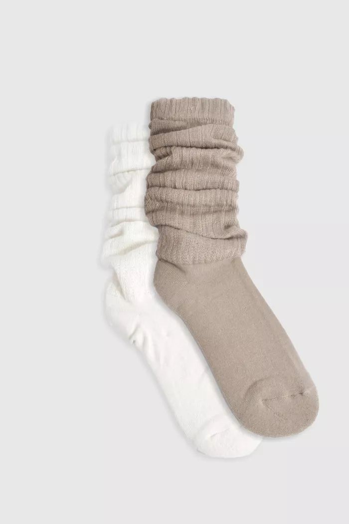 Multipack Tonal Knitted Slouchy Socks | boohoo (US & Canada)