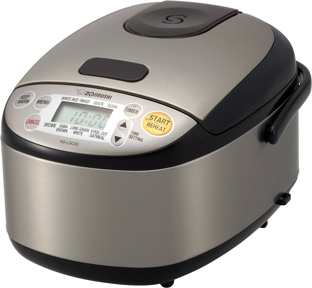 Zojirushi NS-LGC05XB Micom Rice Cooker & Warmer, 3-Cups (uncooked), Stainless Black | Amazon (US)