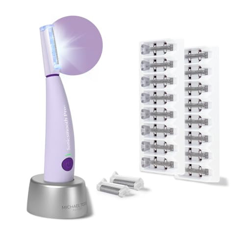 Michael Todd Beauty Sonicsmooth Pro+ Dermaplane Razor for Women Face + Eyebrow Trimmer Dermaplaning System w/LED Light Peach Fuzz Remover -16 Dermaplaning Blades & 2 Microsmooth Exfoliation Tips | Amazon (US)