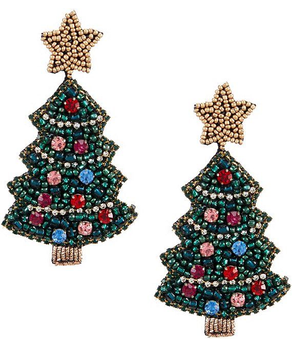 Merry & Bright Beaded Christmas Tree Drop Earrings | Dillard's | Dillard's