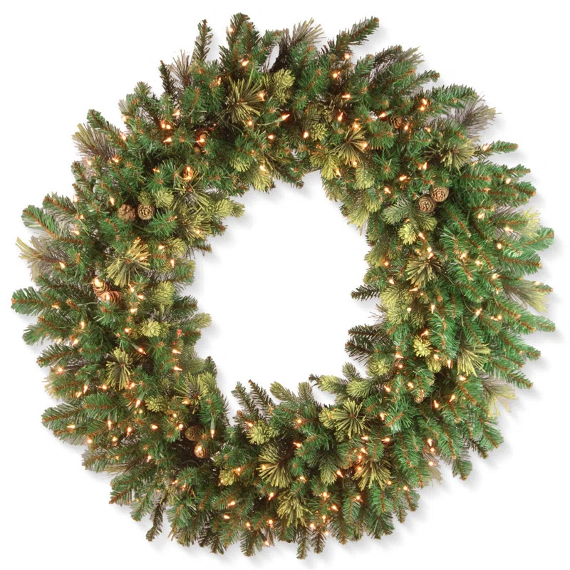 Carolina Pine Faux Lighted 48'' Wreath | Wayfair North America